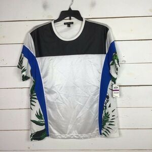 New INC Colorblock Mesh TShirt Short Sleeve White Pure Men's XXL